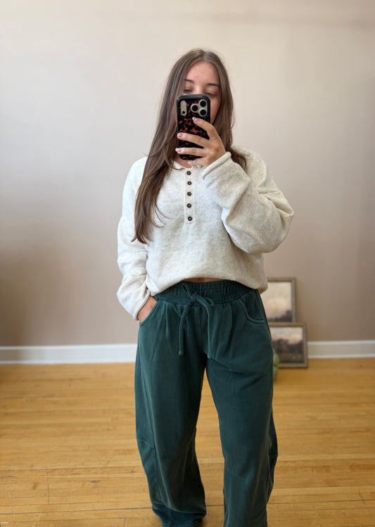 Oatmeal Henley Top