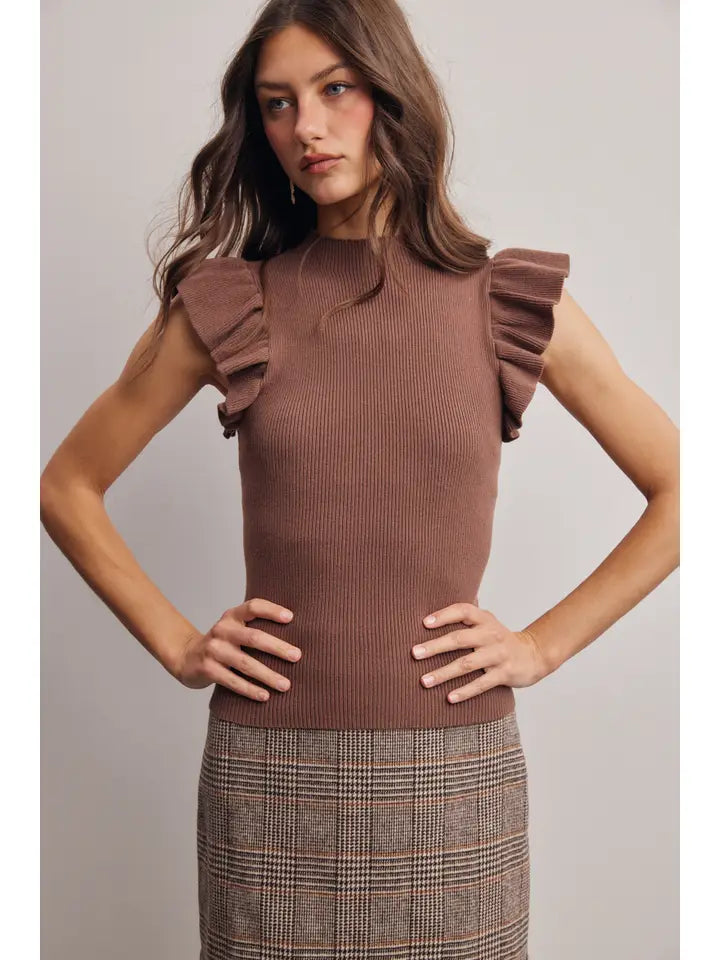 Tara Ruffle Knit Tank