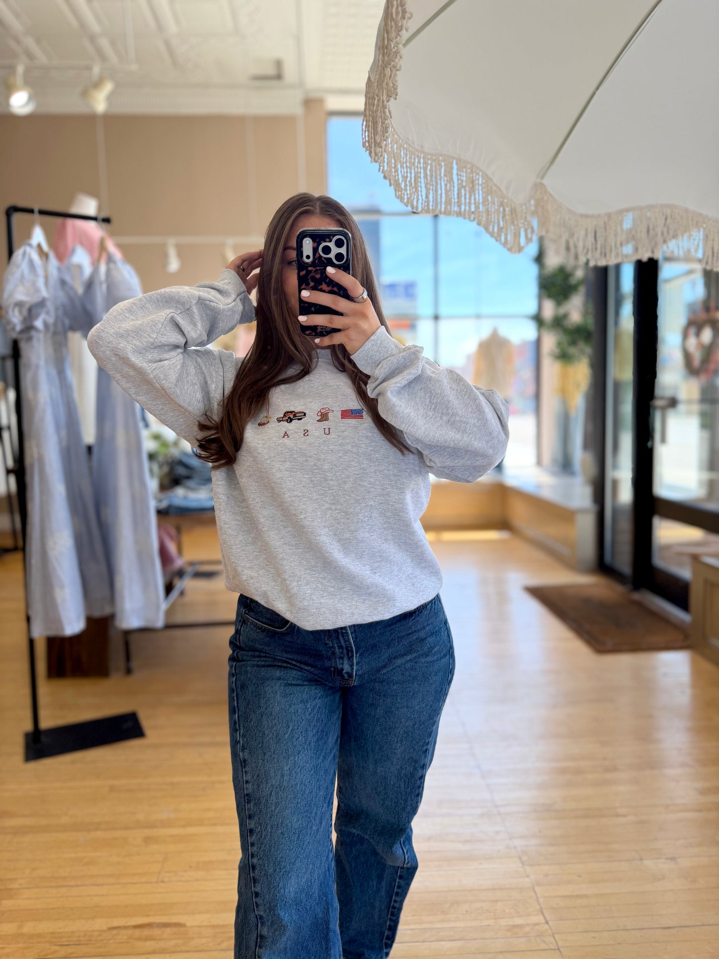 USA Embroidered Crewneck