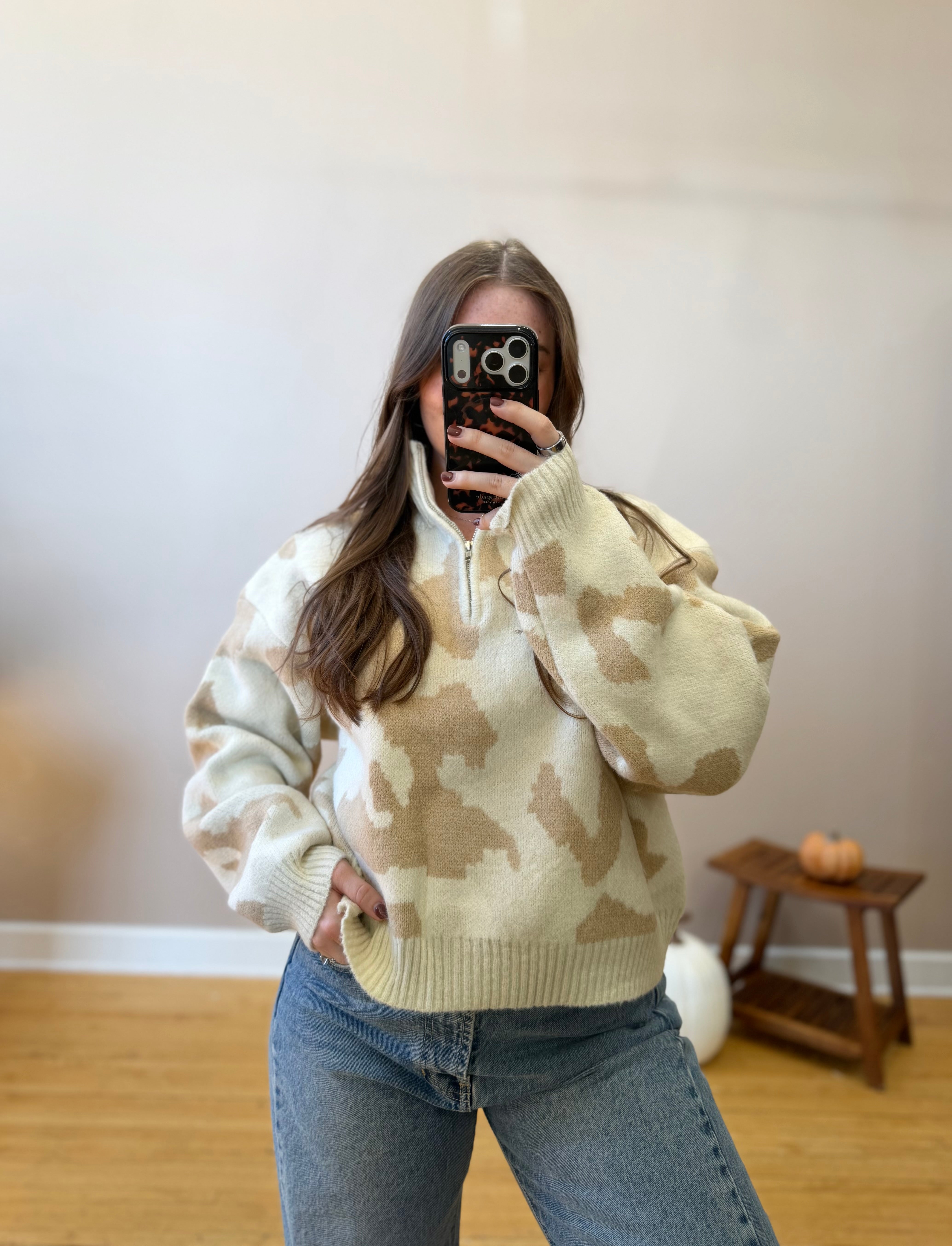 Camo Half Zip Sweater – Rowen & Raye
