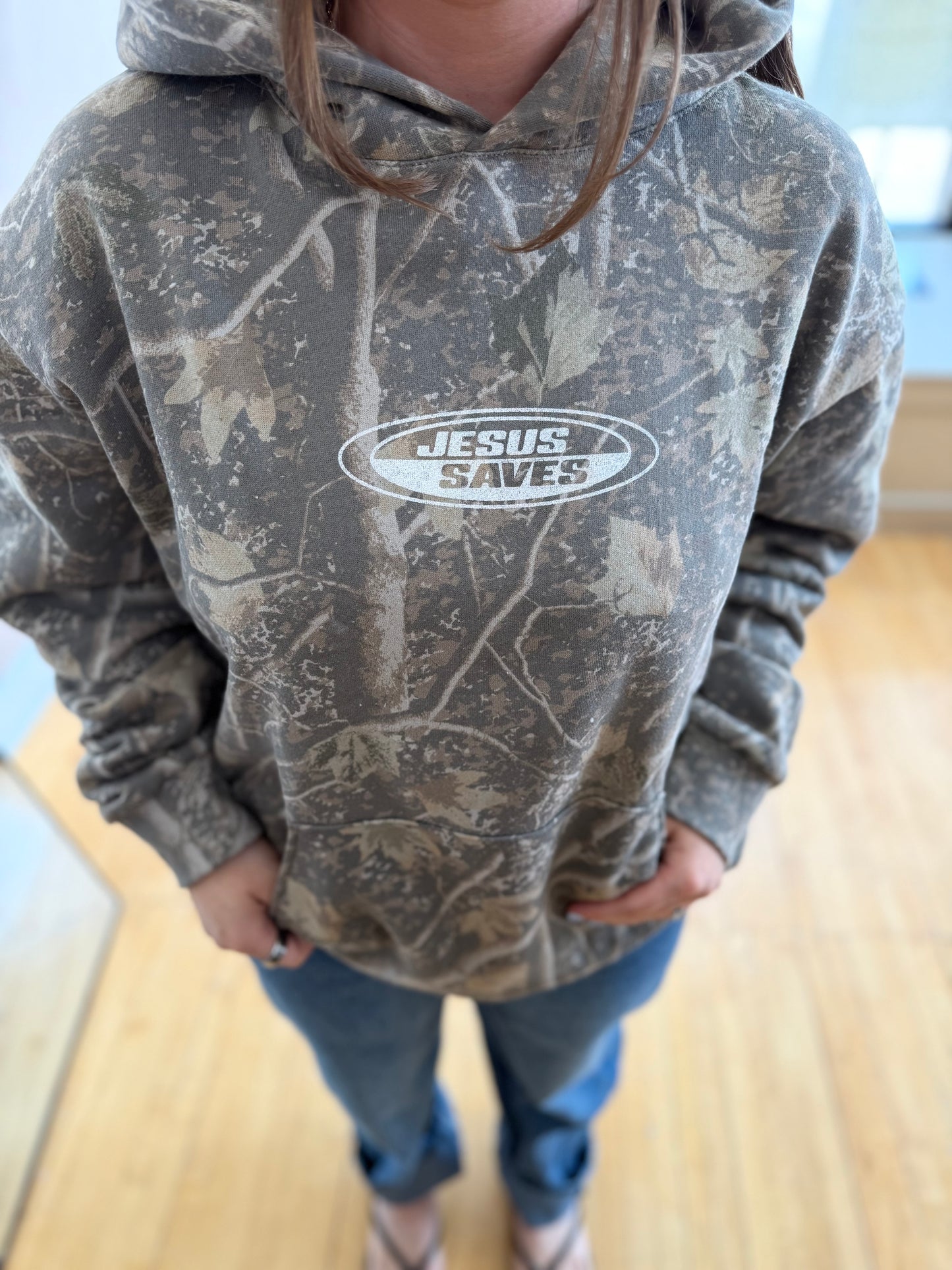 Jesus Saves Camo Hoodie