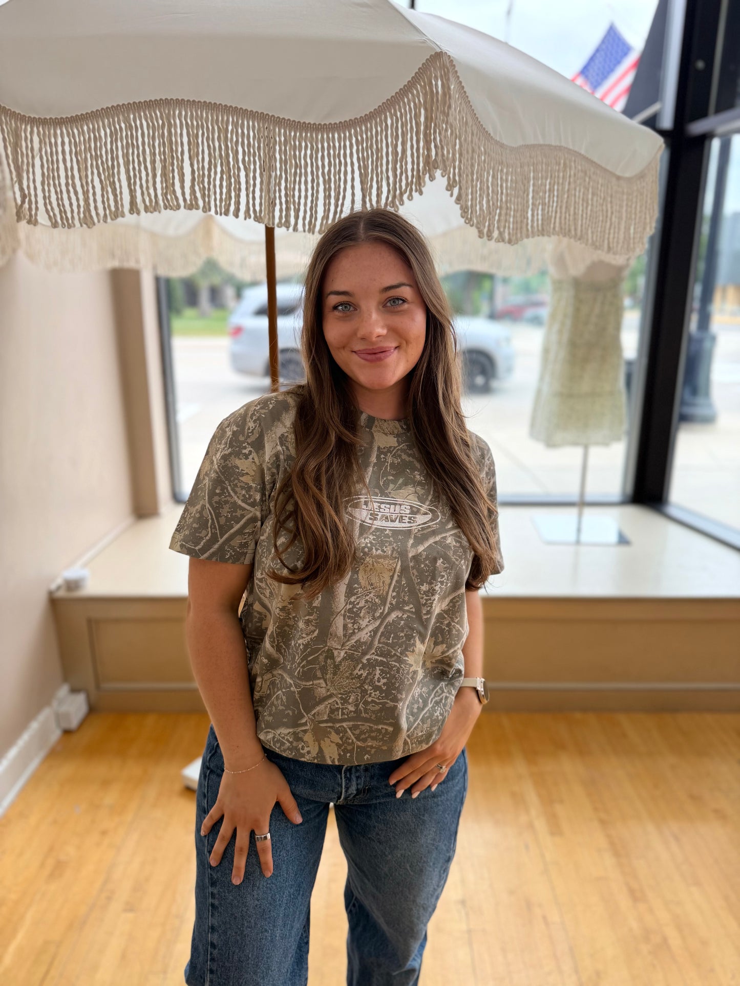 Jesus Saves Camo Tee
