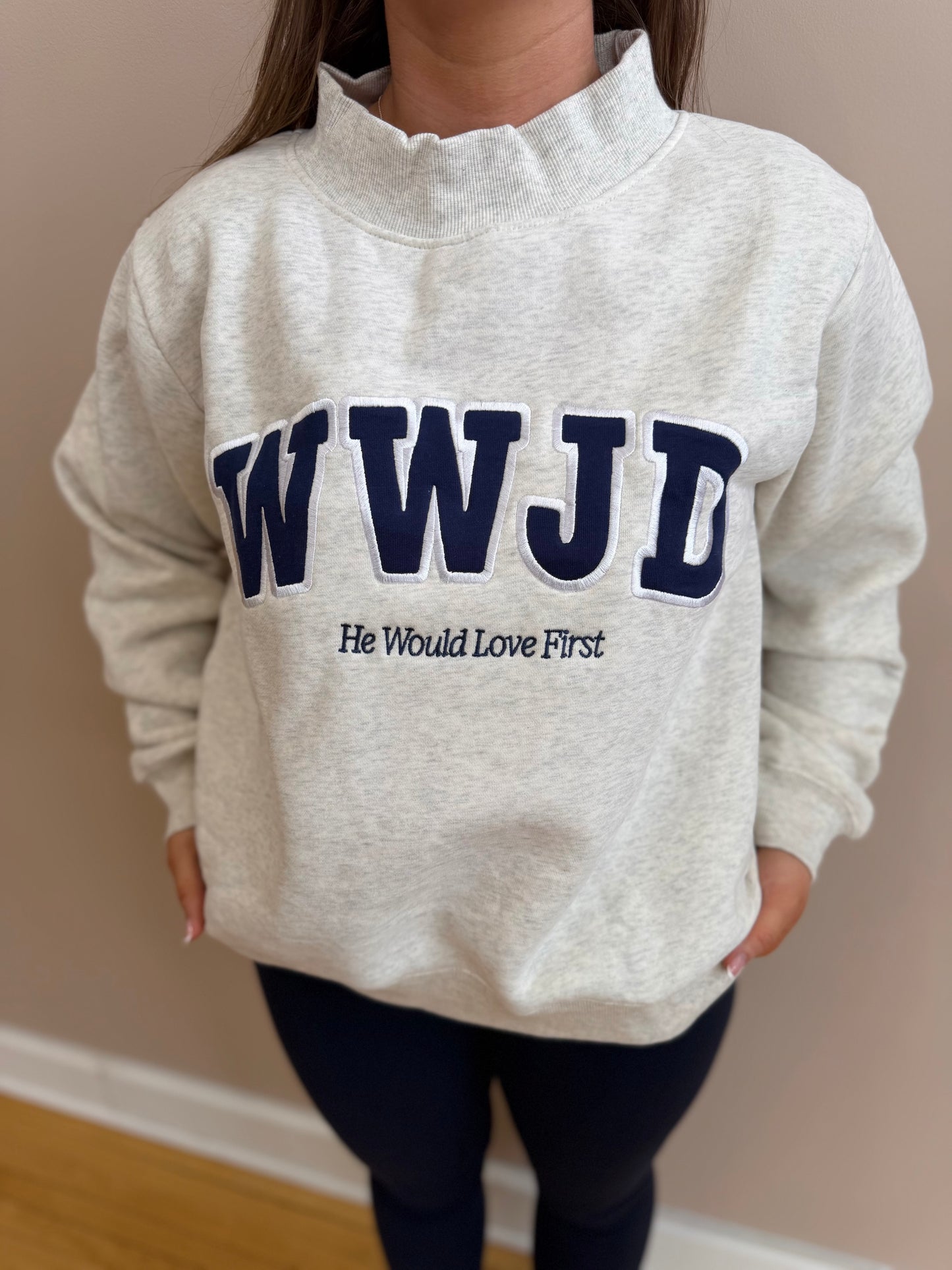 WWJD Ash Mock Neck