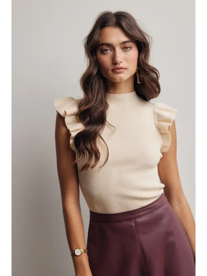 Tara Ruffle Knit Tank