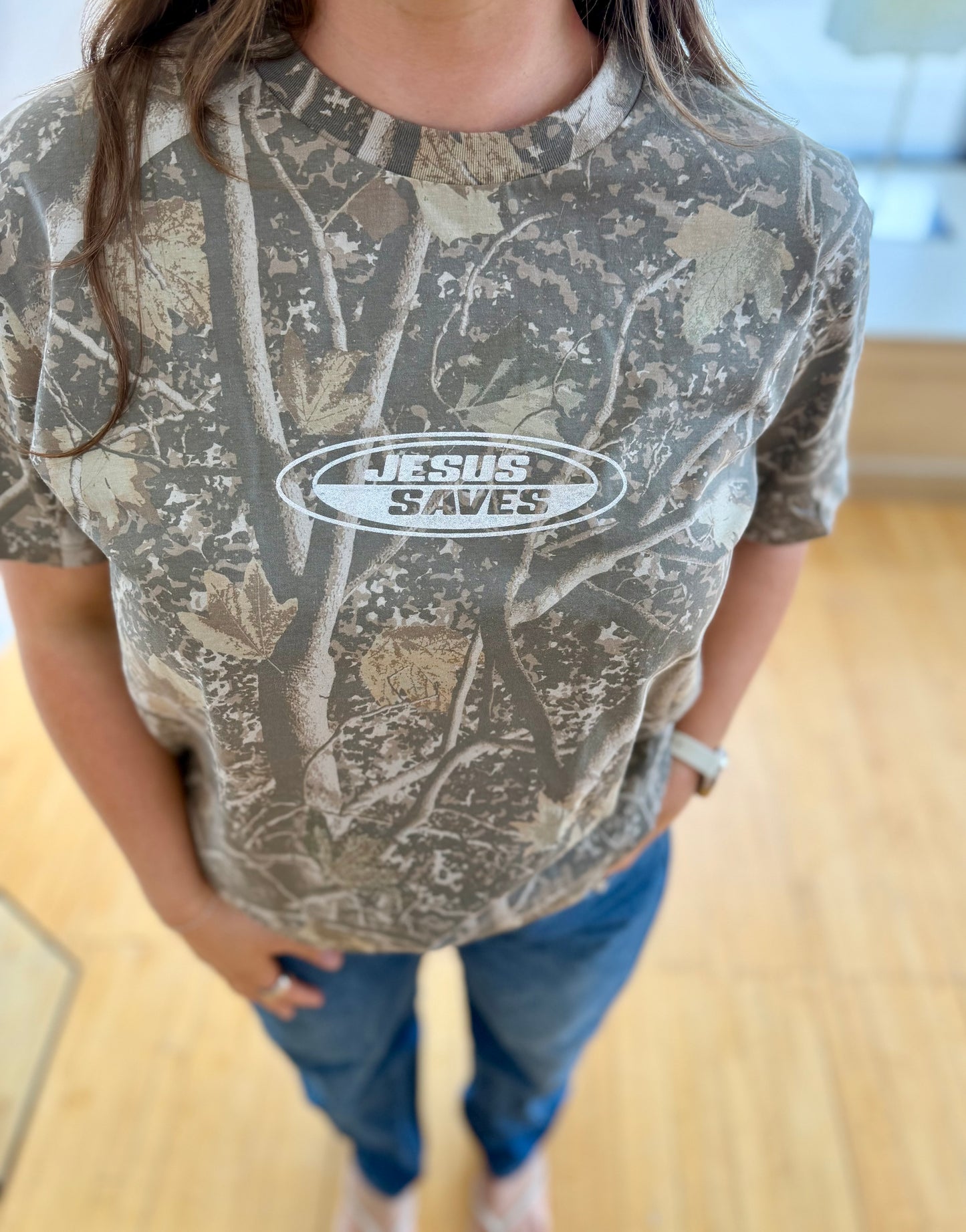 Jesus Saves Camo Tee