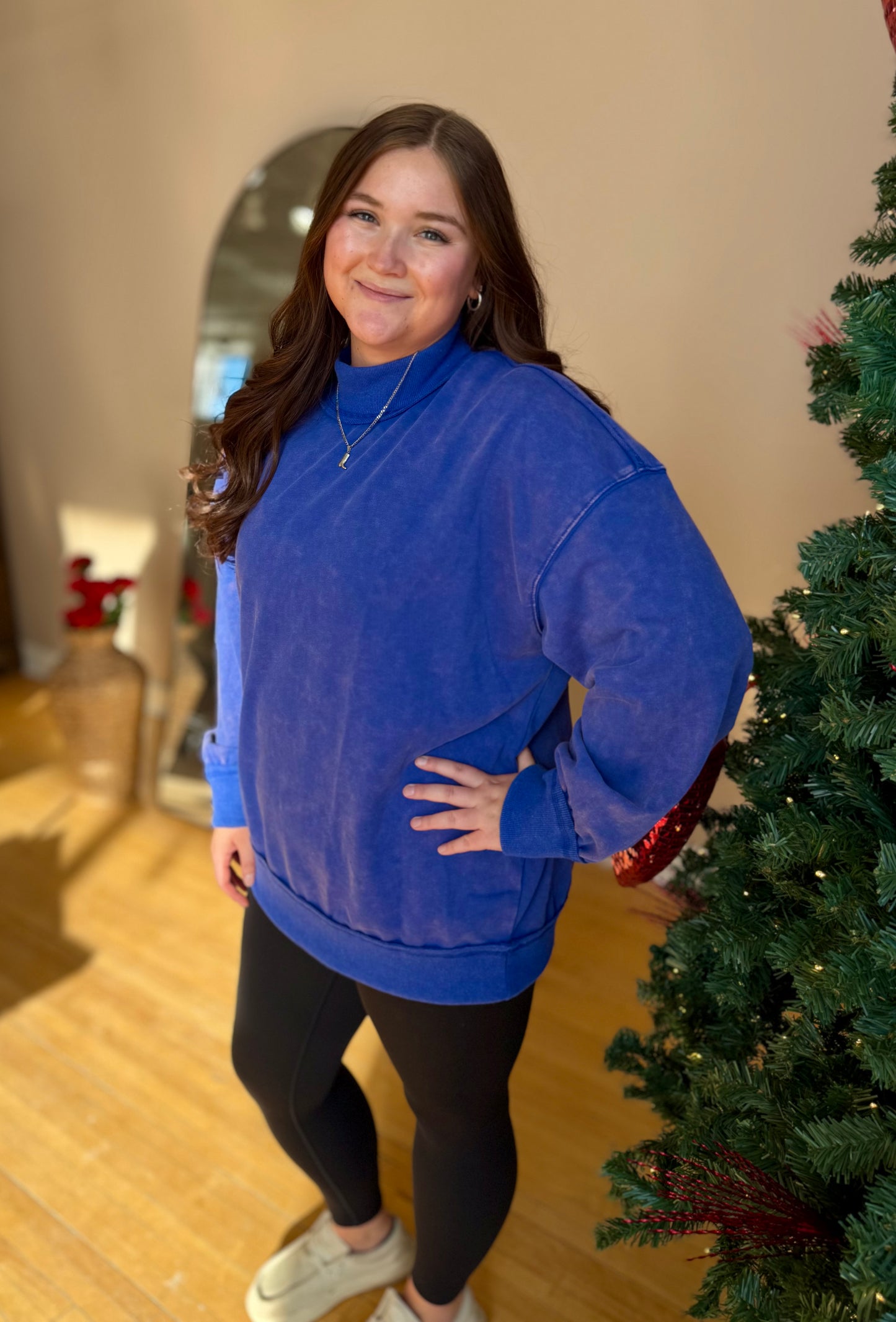 Cobalt Mock Neck