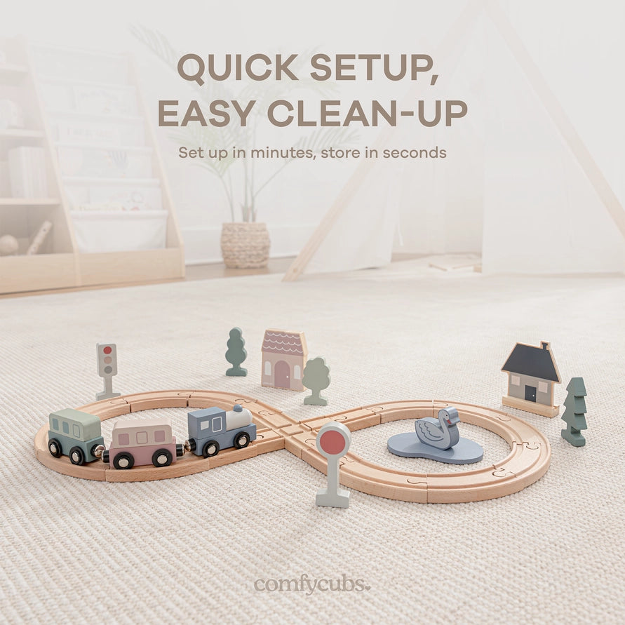 30-pc Wooden Train Set