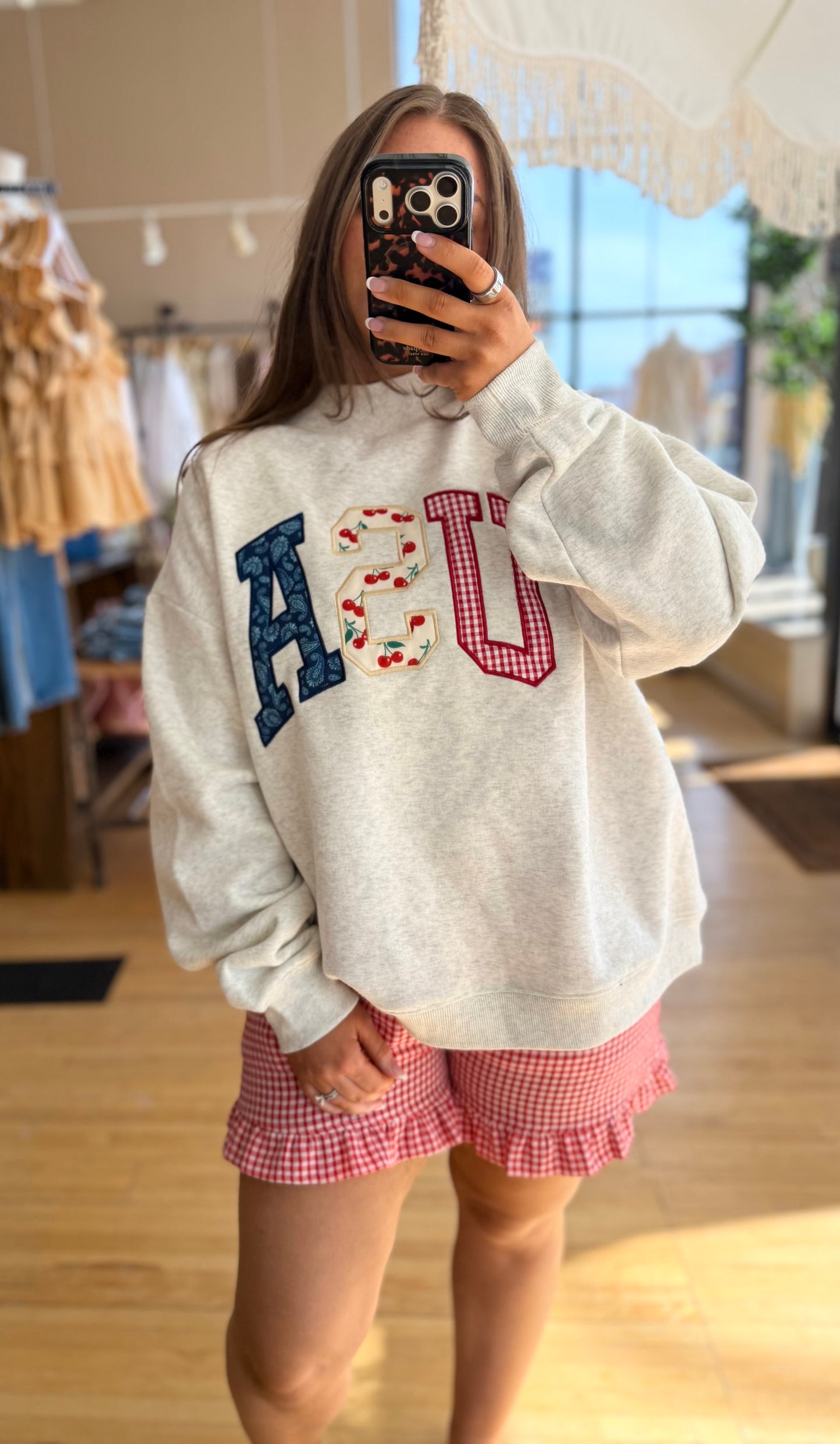 USA Patchwork Mock Neck