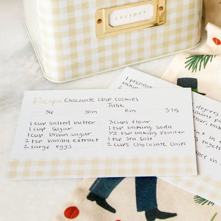 Gingham Recipe Cards