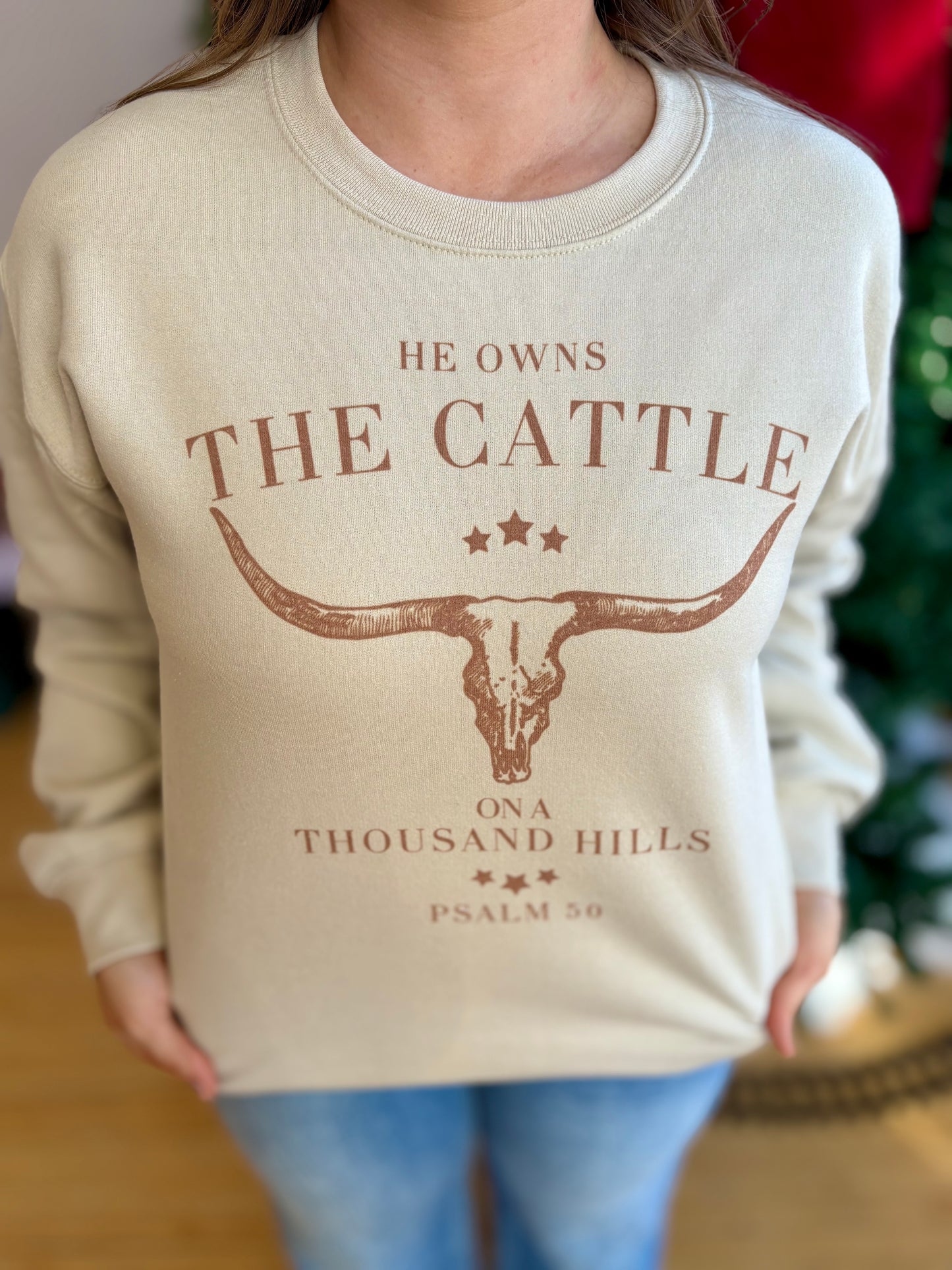 "He Owns the Cattle" Crewneck