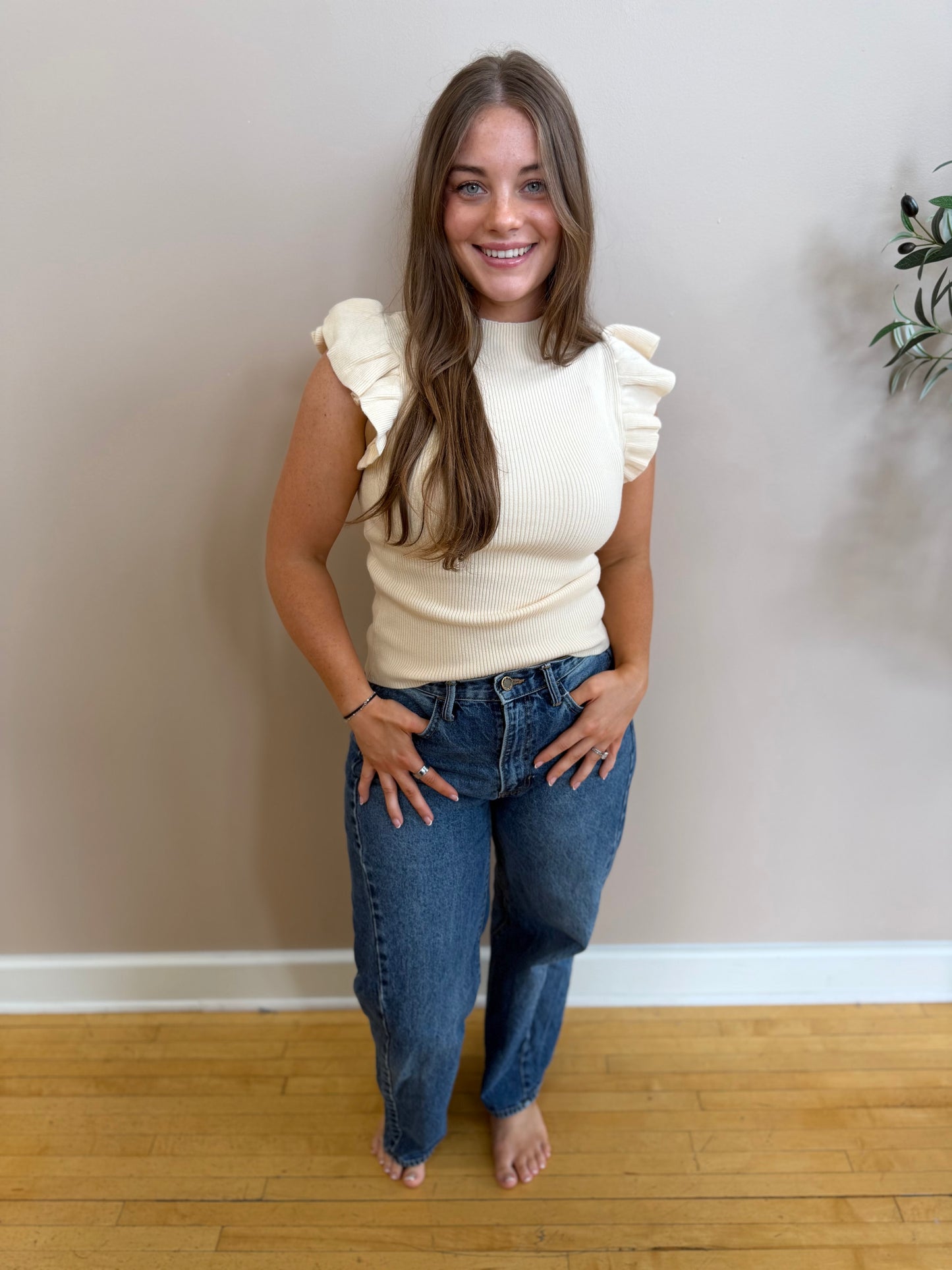 Tara Ruffle Knit Tank