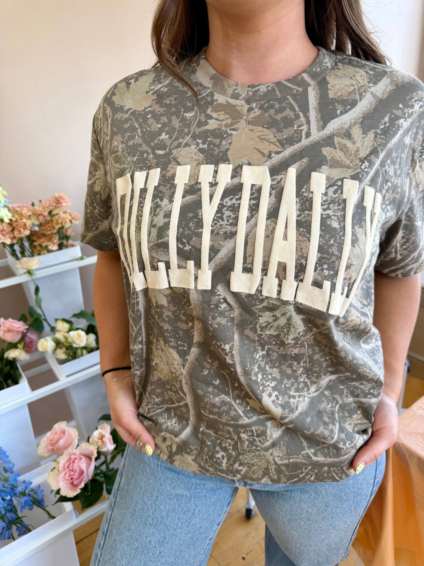 Dilly Dally Camo Tee (pre-order)