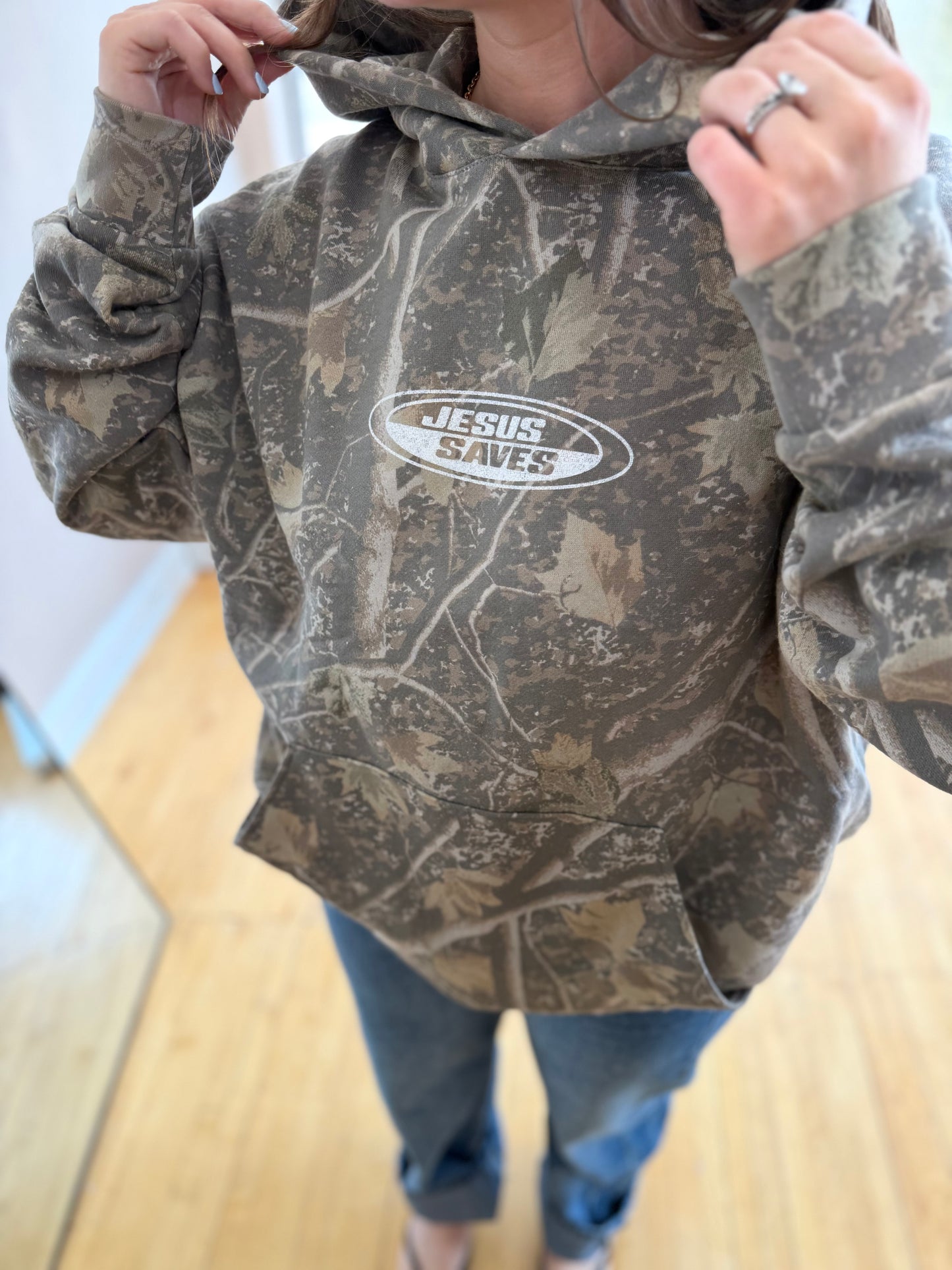 Jesus Saves Camo Hoodie