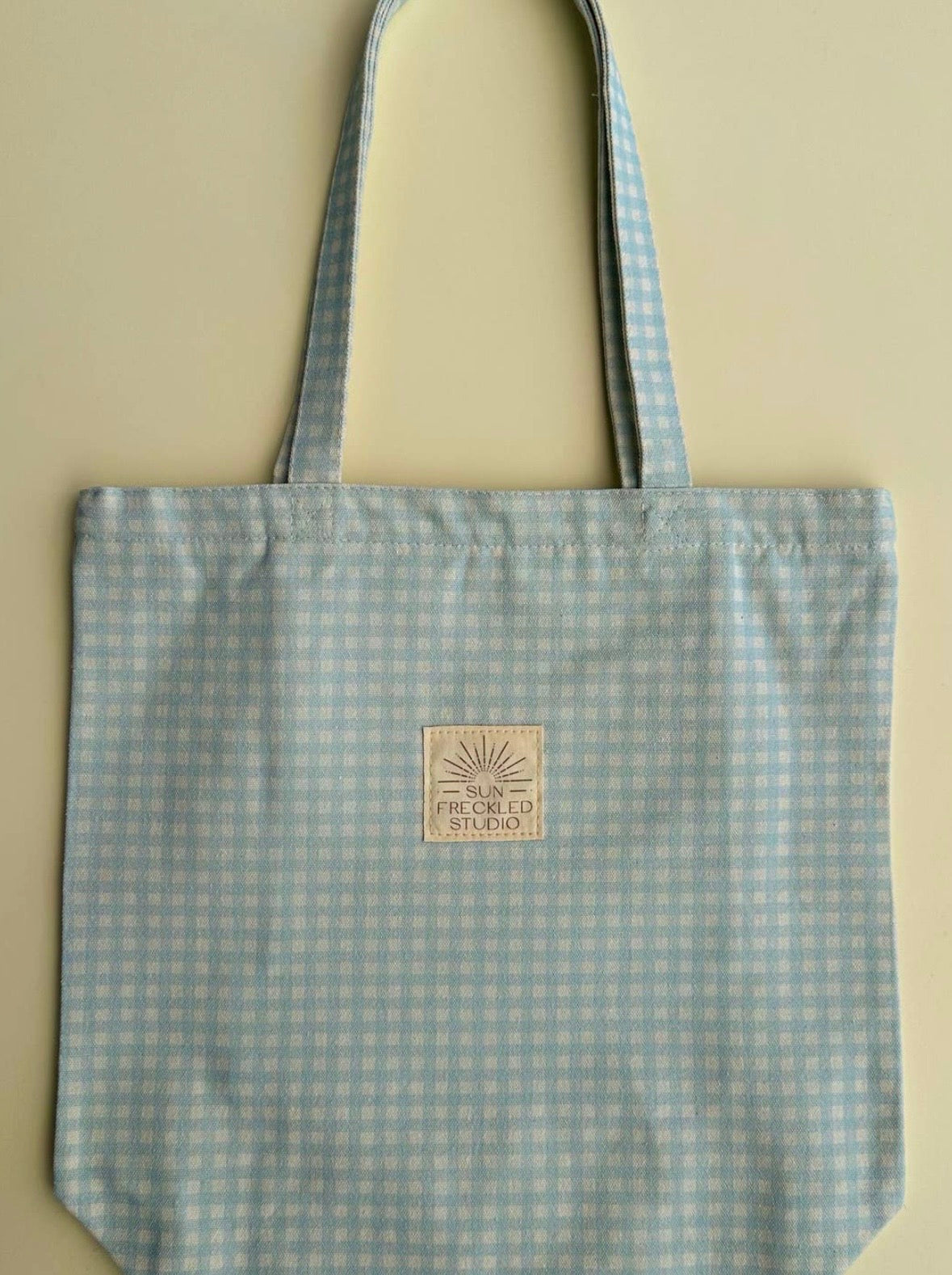 Blue Gingham Tote Bag