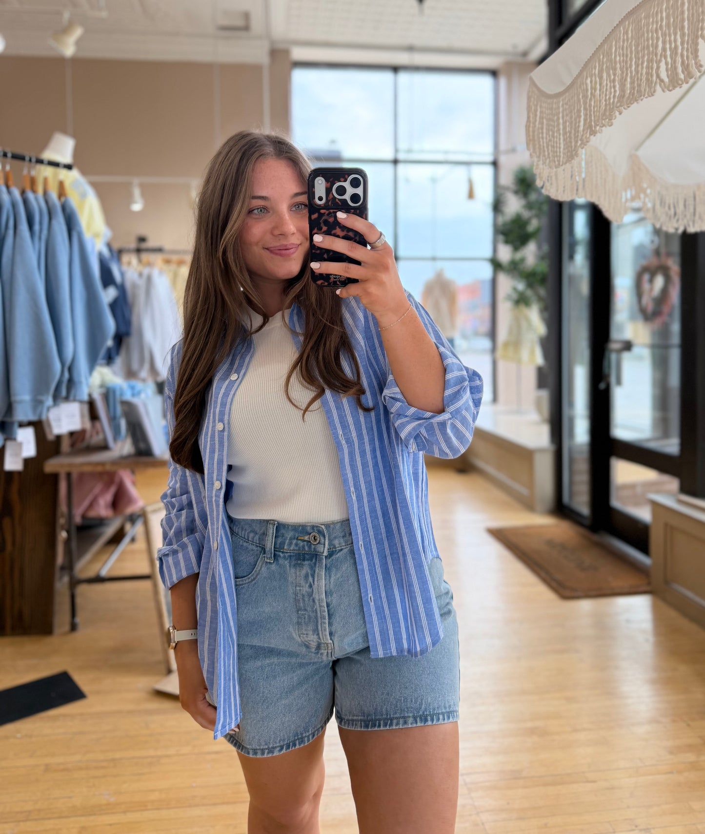 Striped Linen Button Down