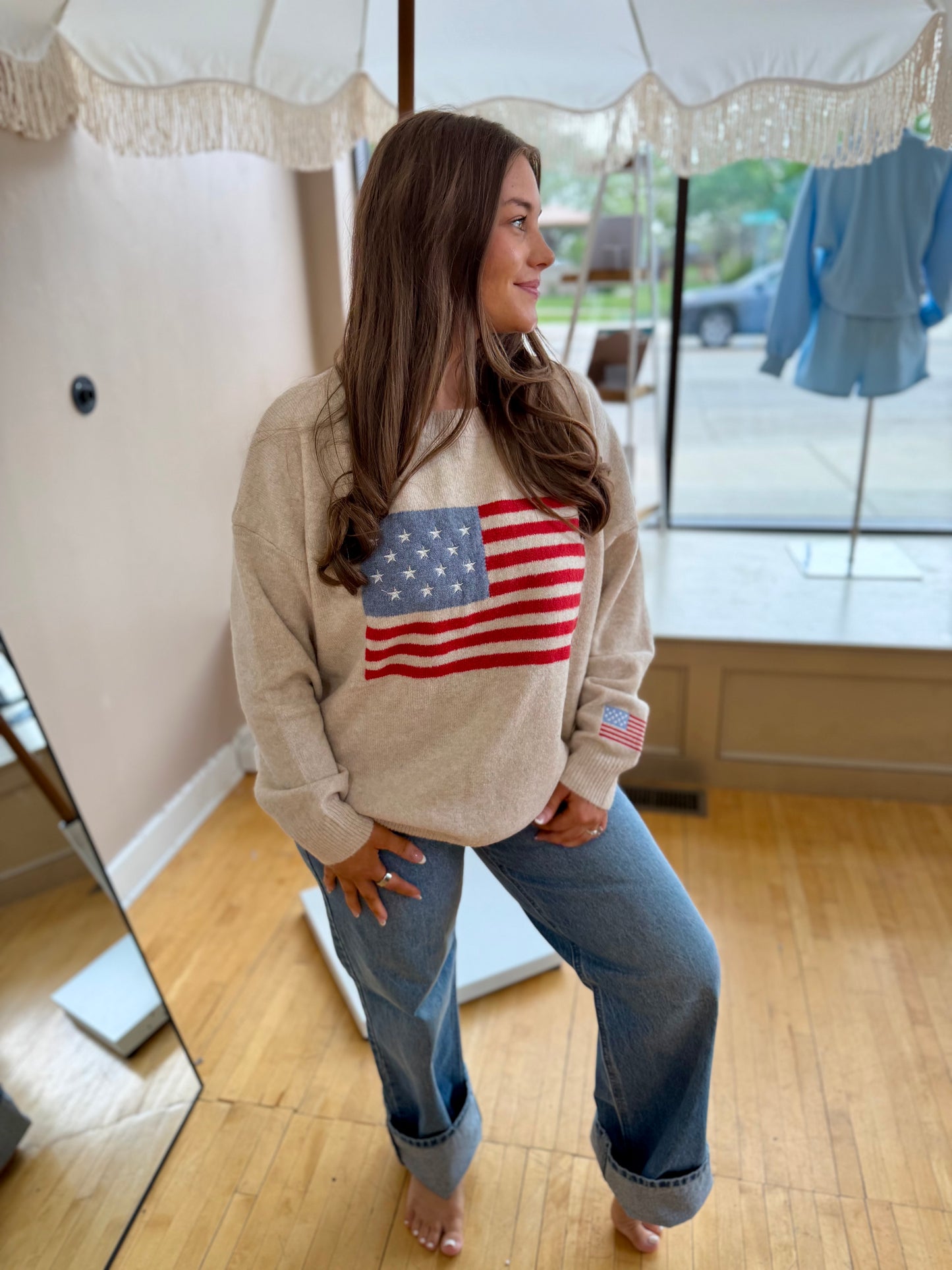 American Flag Sweater