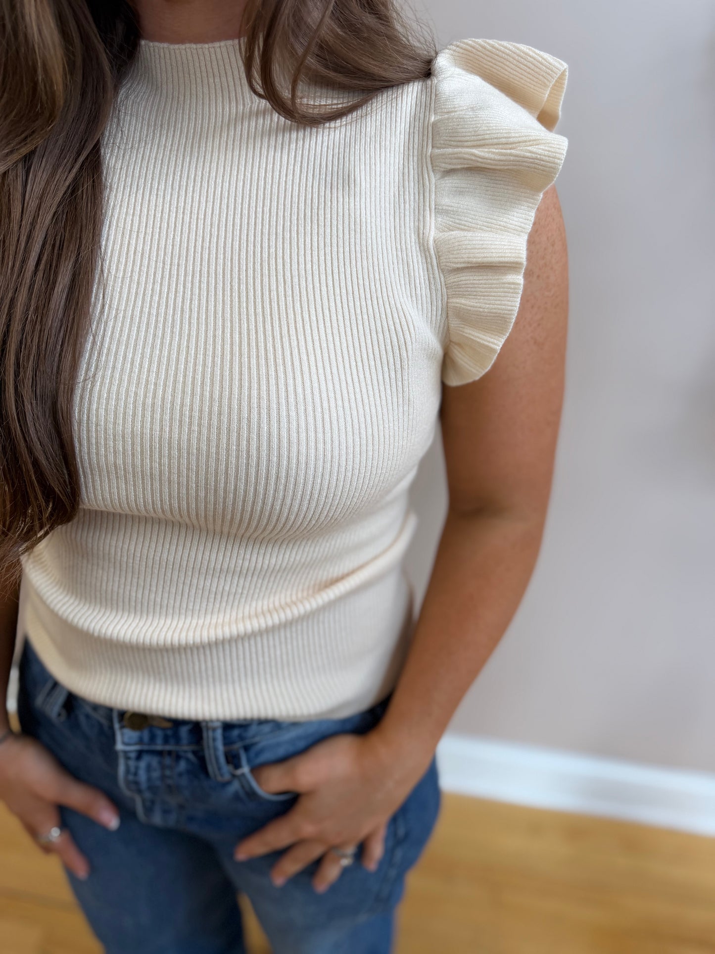 Tara Ruffle Knit Tank