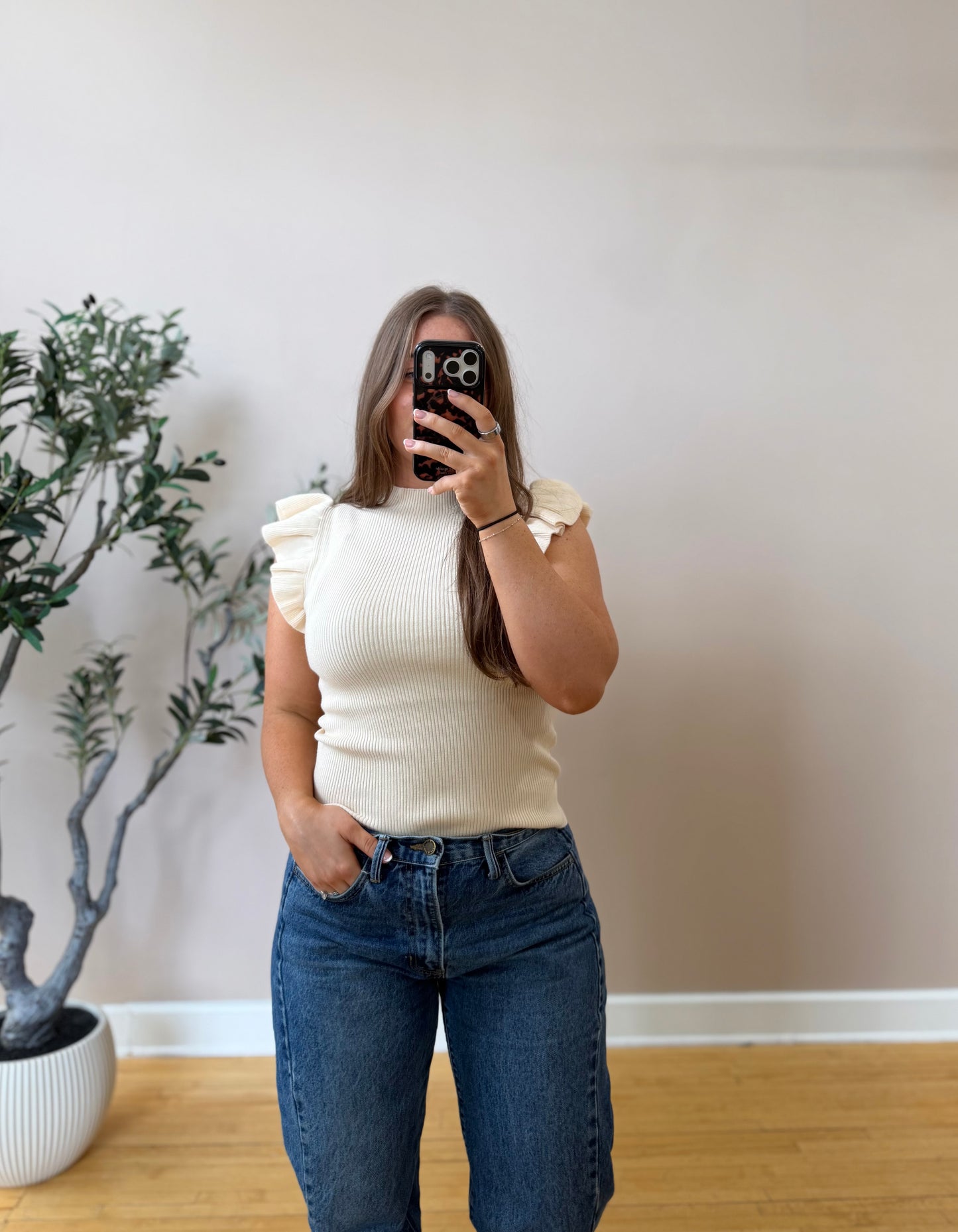 Tara Ruffle Knit Tank