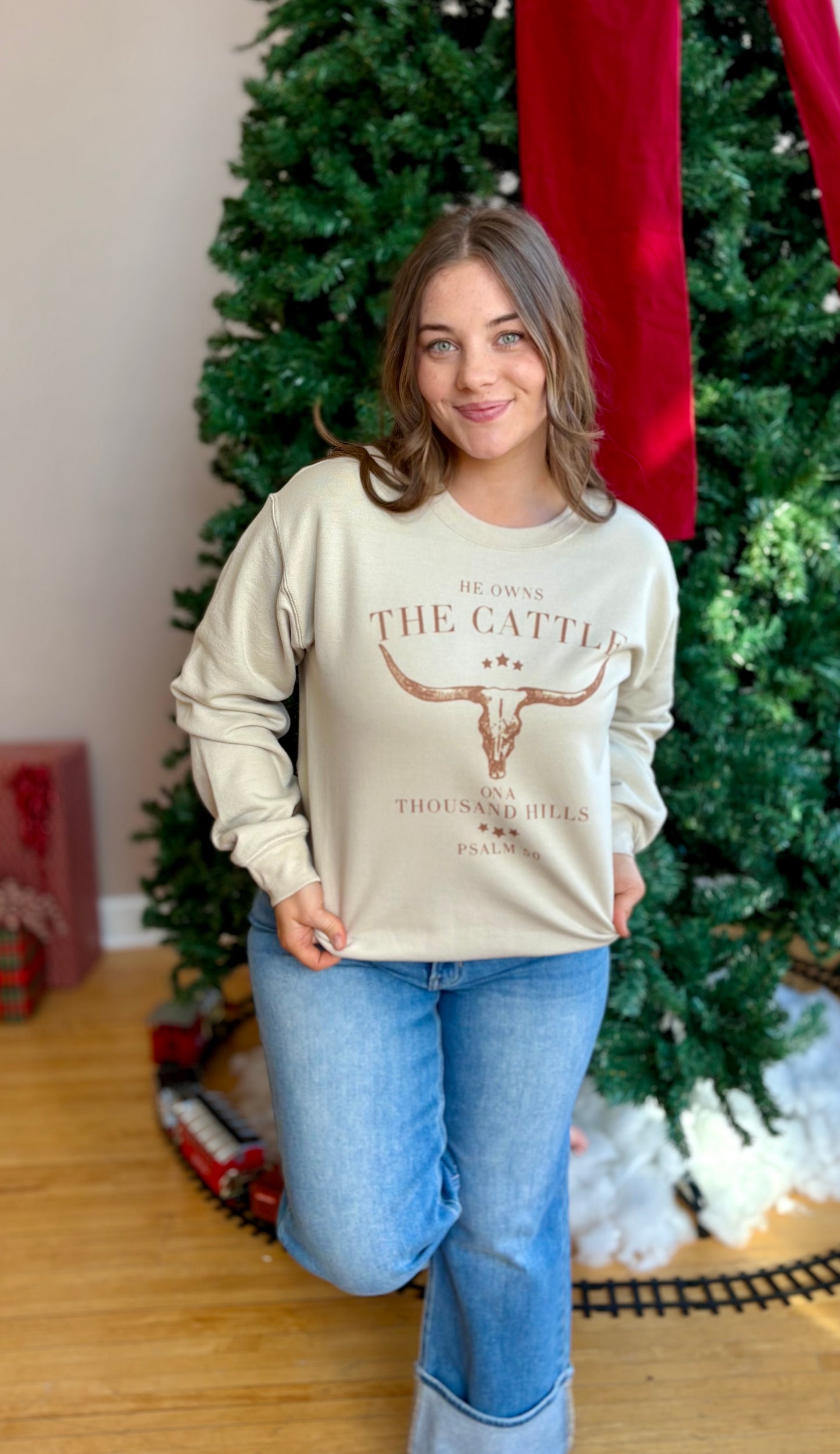 "He Owns the Cattle" Crewneck