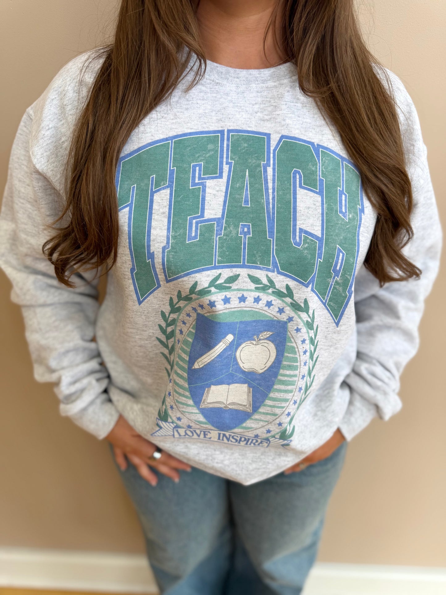 Teacher Crest Crewneck