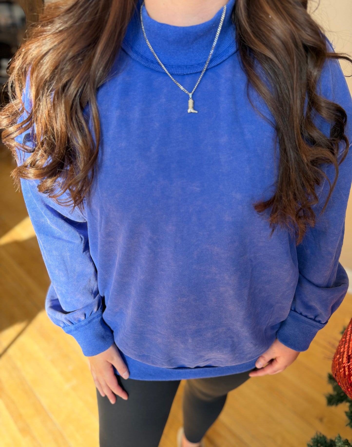 Cobalt Mock Neck