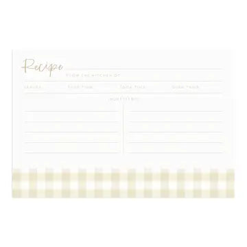 Gingham Recipe Cards