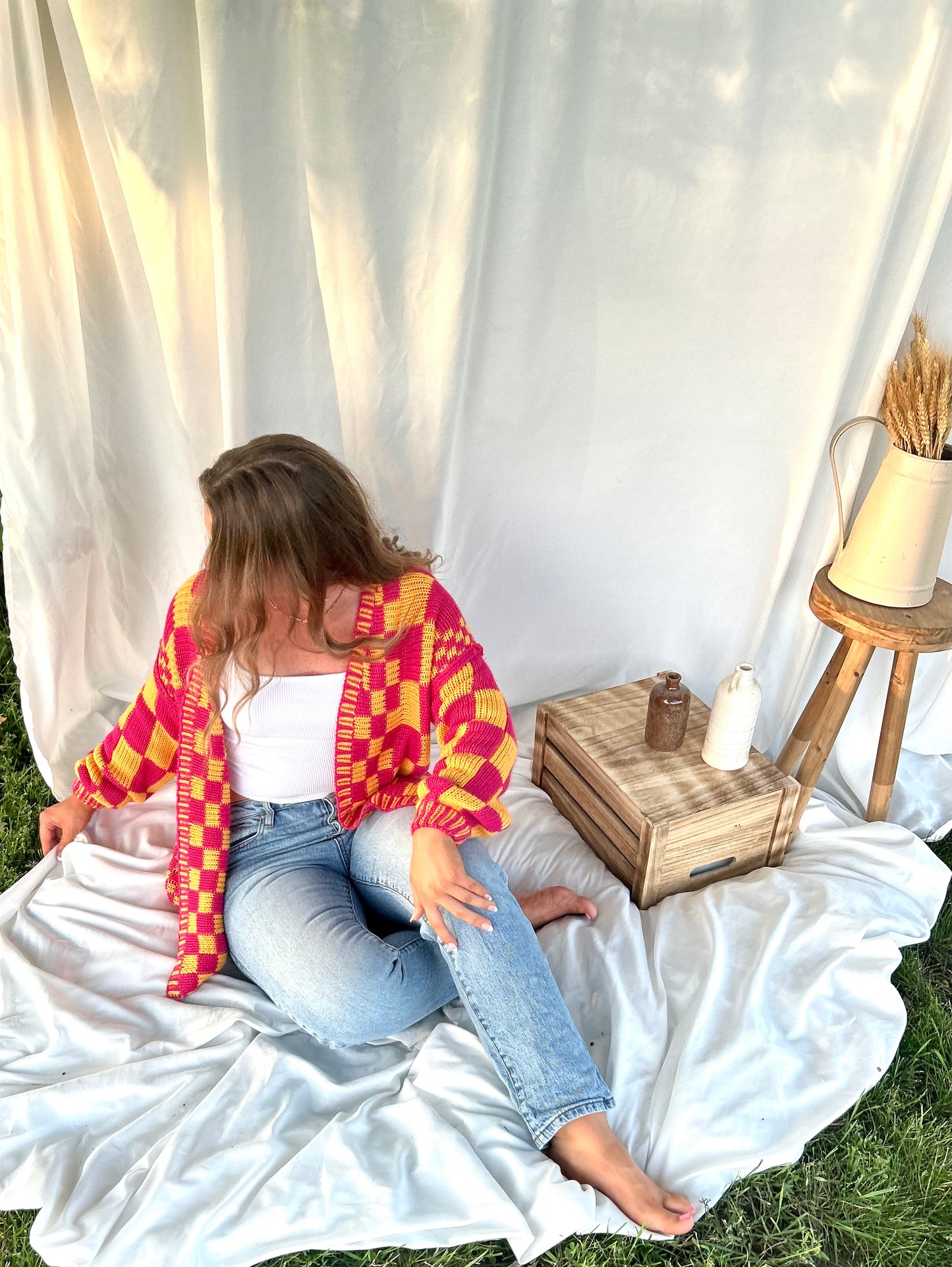 Orange Swirl Cardigan