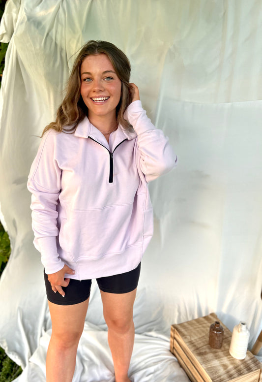 Pretty In Purple Quarter Zip Pullover