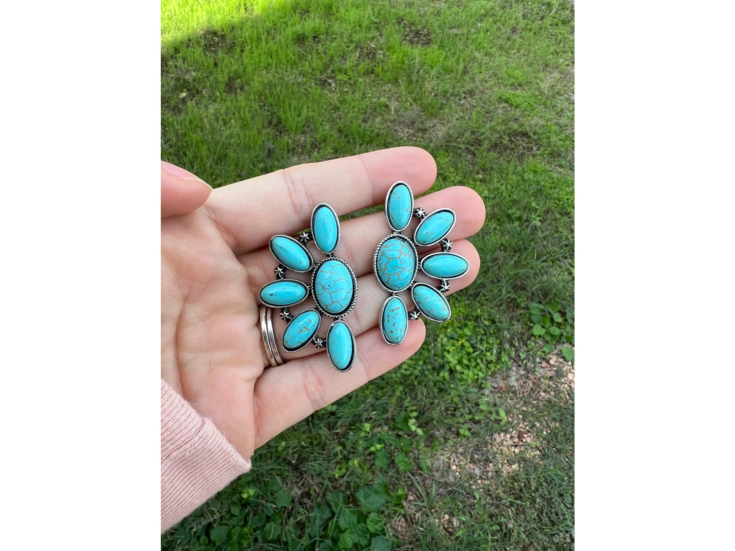 Turquoise Cluster Earrings